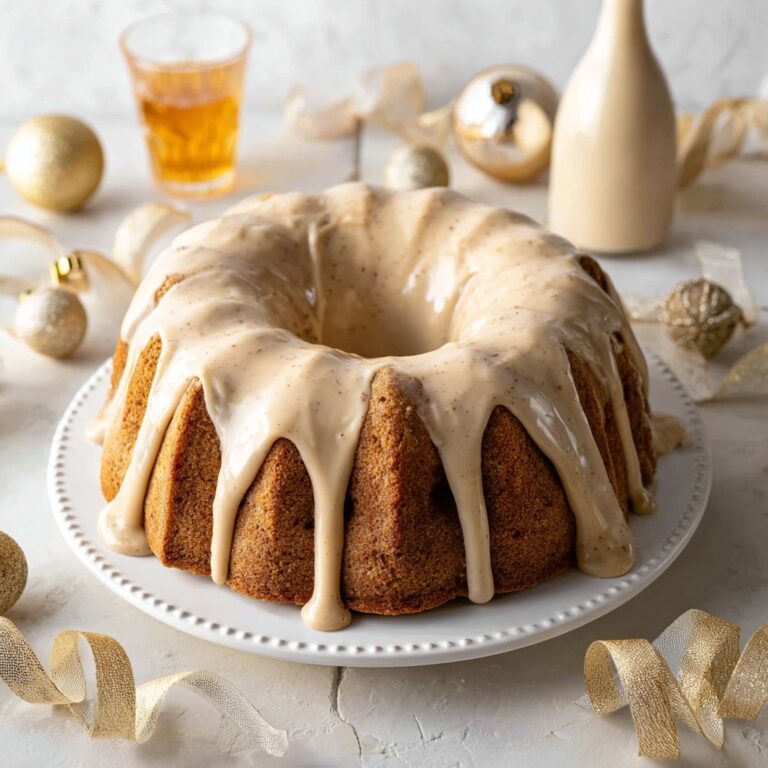 Eggnog Bundt Cake with Dark Rum Icing Recipe
