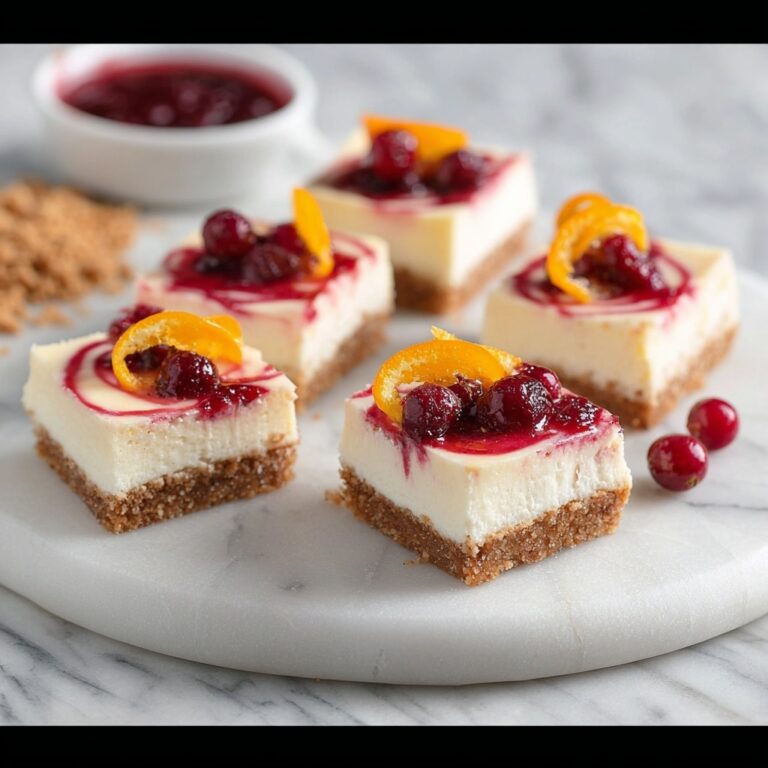 Cranberry-Orange Cheesecake Bars on a Spicy Gingersnap Crust Recipe