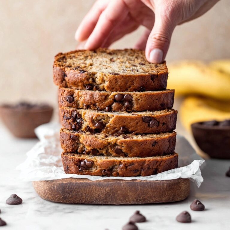 One Bowl Light & Fluffy Banana Bread with Chocolate Chips Recipe
