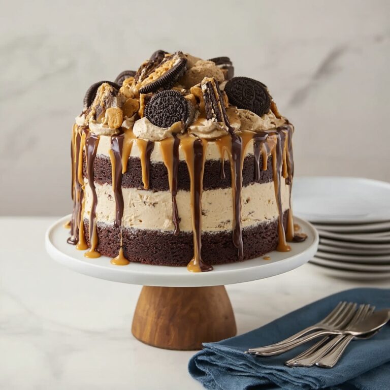 Peanut Butter Cup and OREO® Cookies Cake Recipe