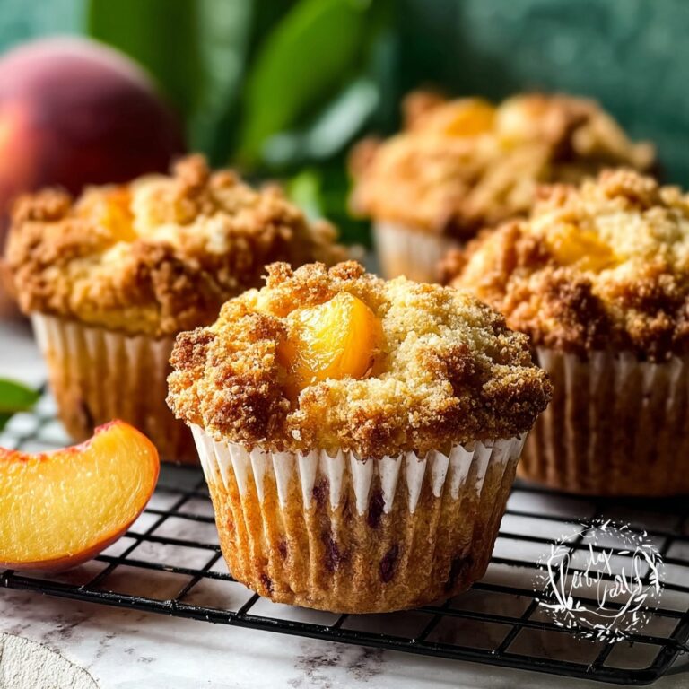 Jumbo Caramel Peach Cobbler Muffins Recipe