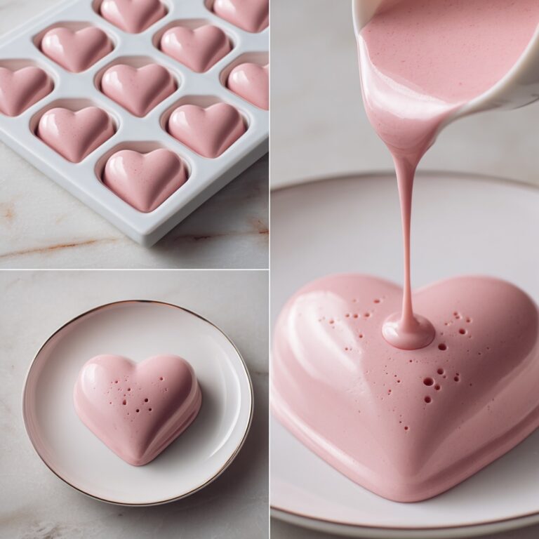 Heart-Shaped Raspberry Mousse with Mirror Glaze Recipe