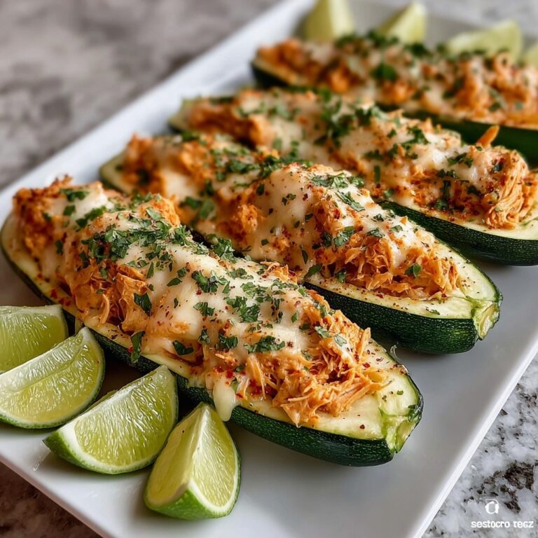 Buffalo Chicken Zucchini Boats Recipe