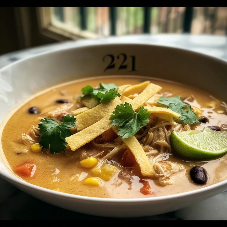 Creamy Chicken Tortilla Soup with Black Beans Recipe