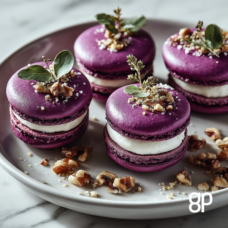 Savory Beet Macarons with Goat Cheese and Walnut Filling Recipe