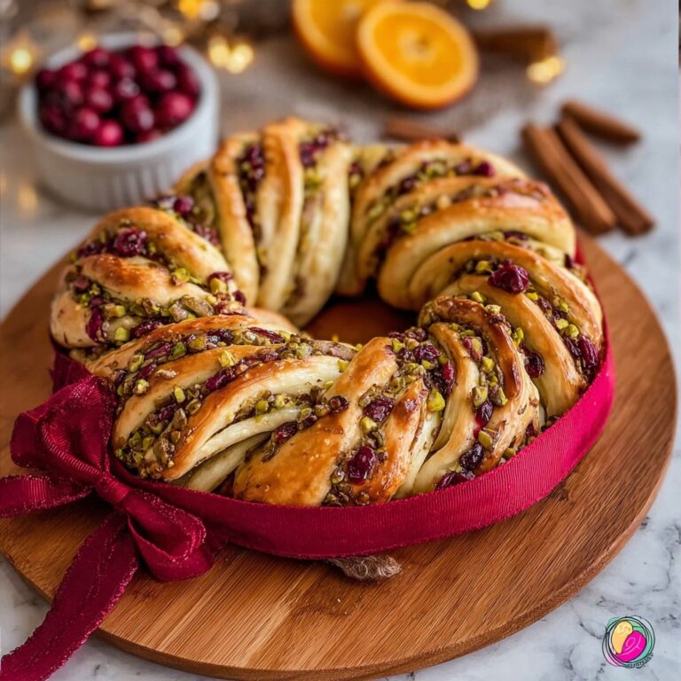 Cranberry Pistachio Babka Bread Wreath Recipe