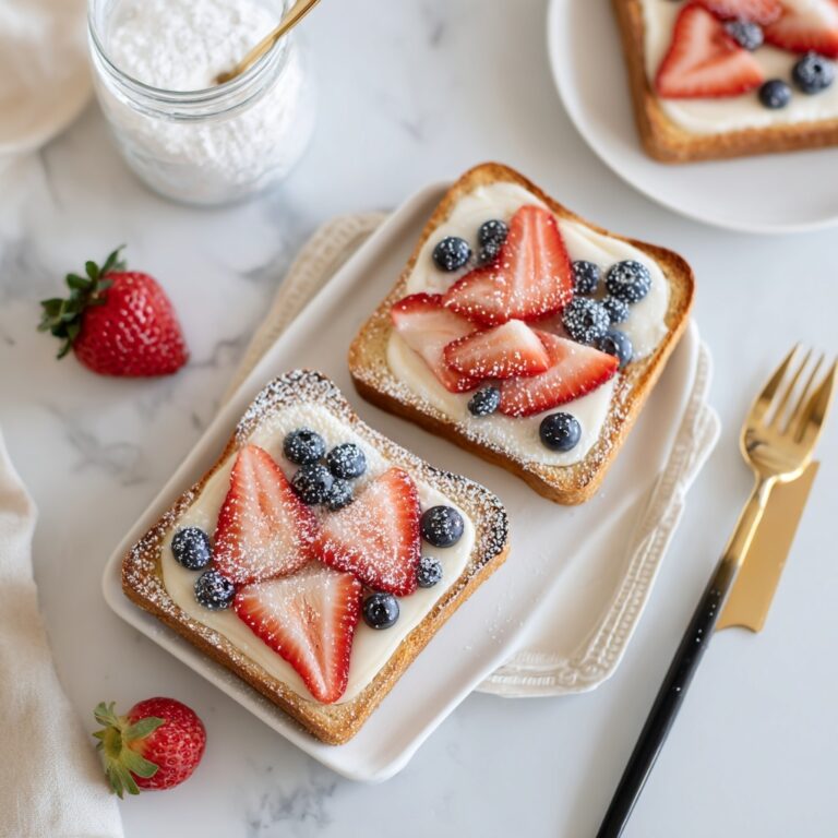 Air Fryer Yogurt Custard Toast with Blueberries and Strawberries Recipe