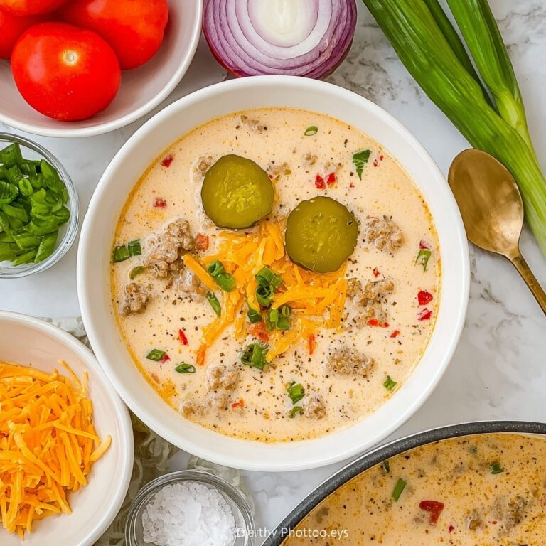 Keto Cheeseburger Soup Recipe