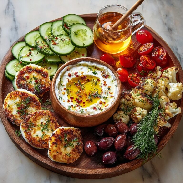 Greek Mezze Board with Whipped Feta, Hot Honey & Pita – Easy Mediterranean Appetizer Recipe
