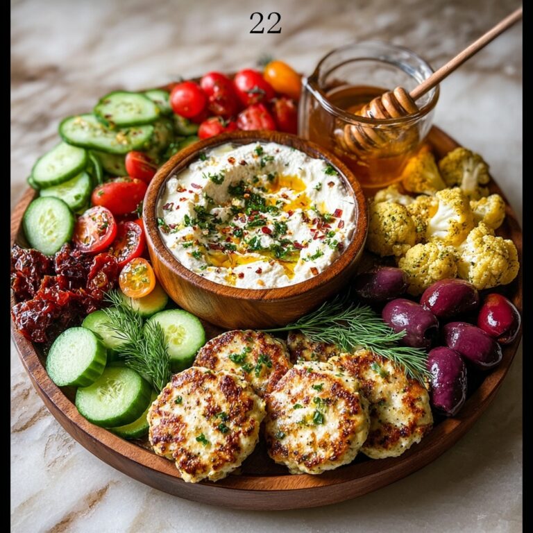 Greek Mezze Board with Whipped Feta, Hot Honey & Pita – Easy Mediterranean Appetizer Recipe