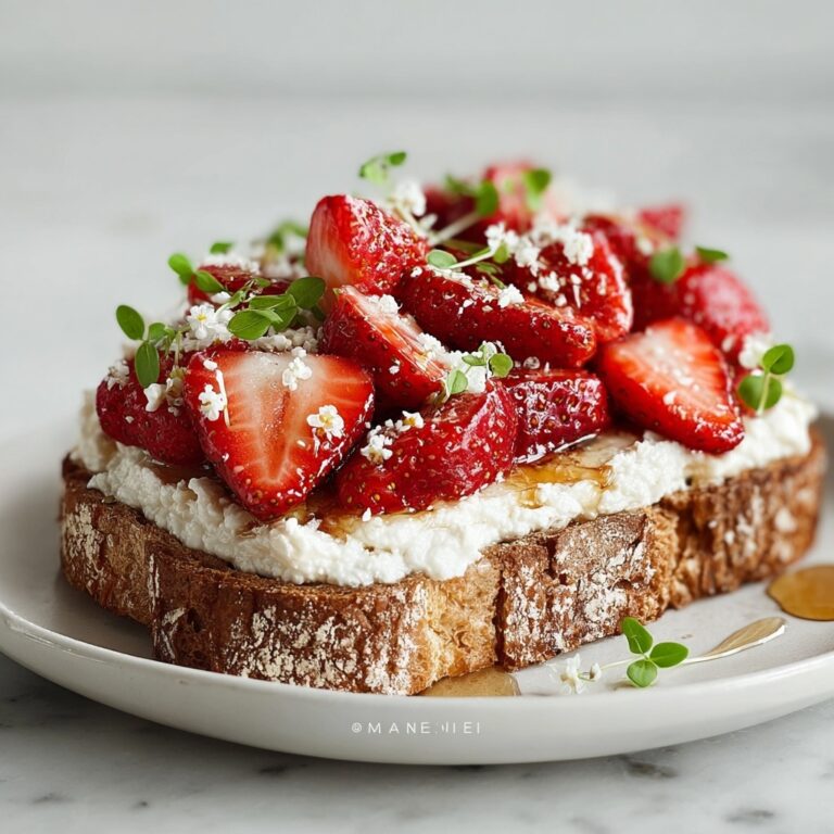 Delicious Roasted Strawberry Whipped Ricotta Toast Recipe