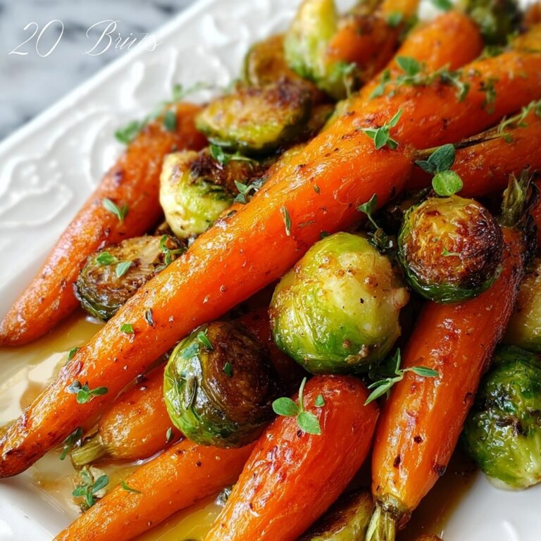 Crispy Maple Glazed Carrots and Brussels Sprouts Recipe