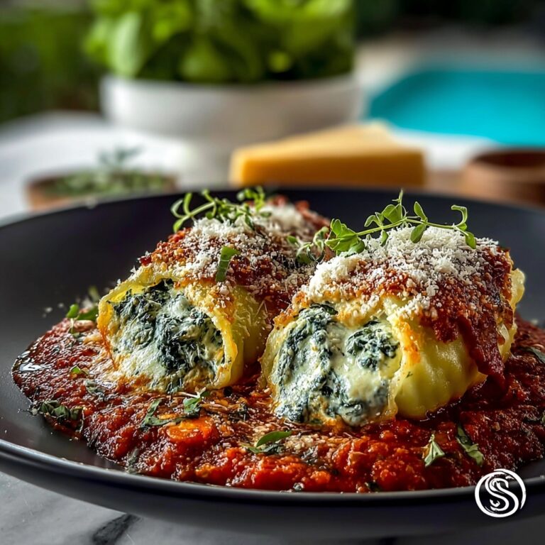 Spinach and Ricotta Stuffed Manicotti Recipe