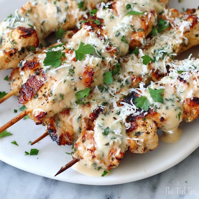 Garlic Parmesan Chicken Skewers Recipe
