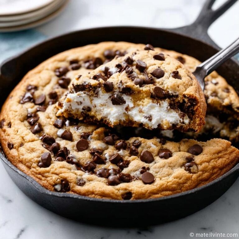 Chip Skillet Cookie with Cheesecake Filling Recipe