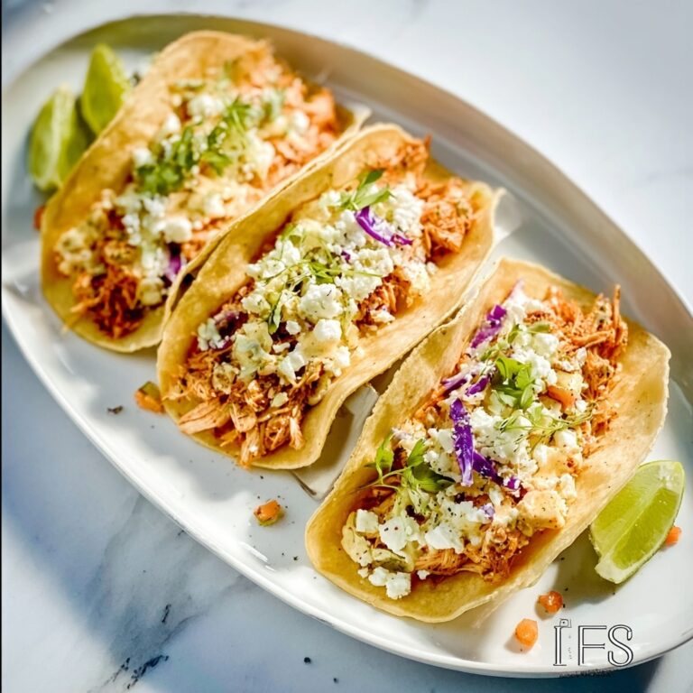 Buffalo Chicken Tacos with Blue Cheese Cilantro Ranch and Corn Avocado Topping Recipe