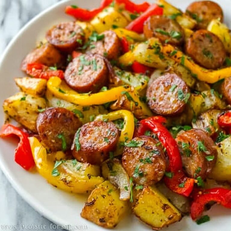 Quick Cajun Sheet Pan Chicken Sausage & Potato Bake Recipe