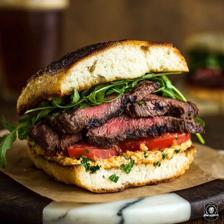 Savory Steak Sandwich with Sweet Onions and Garlic Aioli Recipe