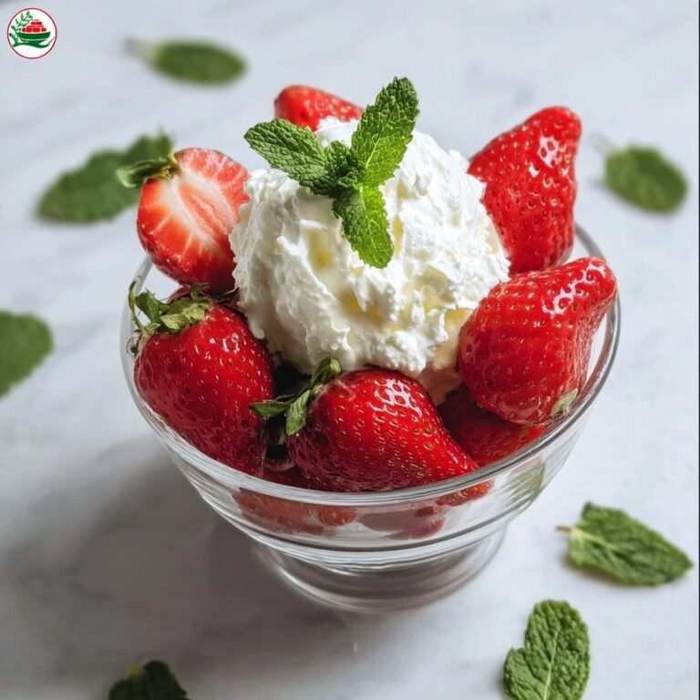 Strawberries with Mint-Infused Whipped Cream Recipe
