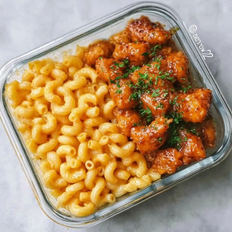High Protein Honey Garlic Butter Chicken with Mac & Cheese Recipe