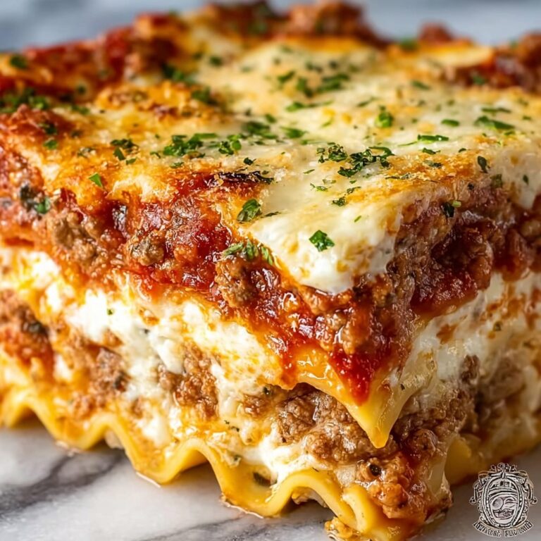 Classic Homemade Lasagna with Ricotta, Mozzarella, and Meat Sauce Recipe