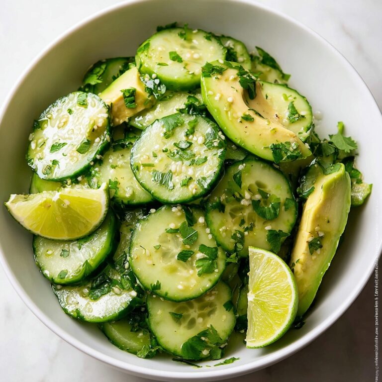Healthy Cucumber Avocado Salad with Tangy Lime & Cilantro Recipe