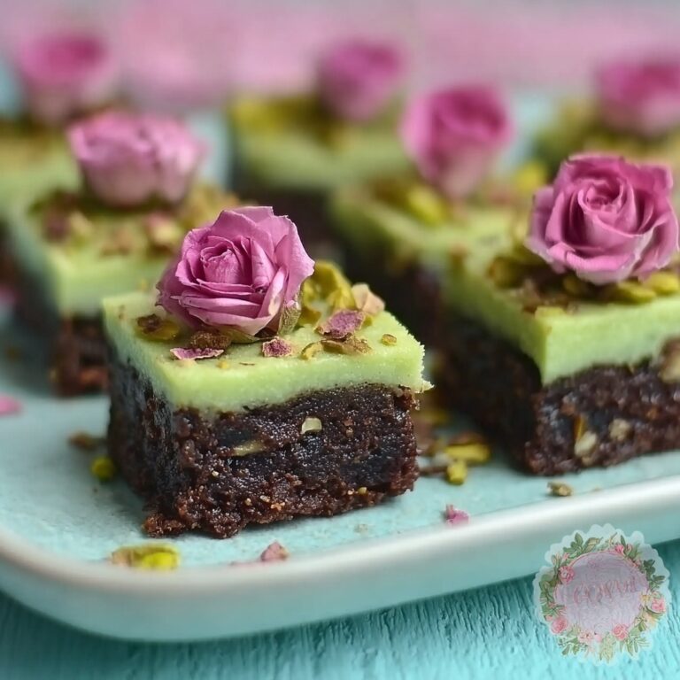Gluten-Free Pistachio Rosewater Brownies Recipe