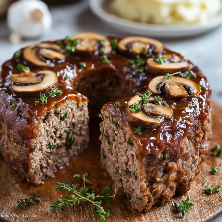 Savory Mushroom-Stuffed Meatloaf Wreath Recipe
